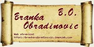Branka Obradinović vizit kartica
